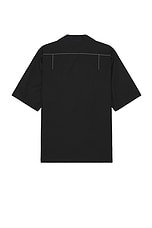 Alexander McQueen Stitching Short Sleeve Shirt in Black, view 2, click to view large image.