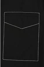 Alexander McQueen Stitching Short Sleeve Shirt in Black, view 3, click to view large image.