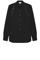 Alexander McQueen Stitching Harness Long Sleeve Shirt in Black, view 1, click to view large image.