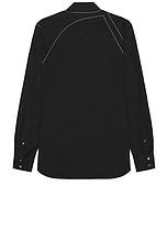 Alexander McQueen Stitching Harness Long Sleeve Shirt in Black, view 2, click to view large image.