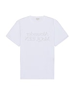 Alexander McQueen Short Sleeve T-shirt in White & Silver, view 1, click to view large image.