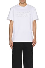 Alexander McQueen Short Sleeve T-shirt in White & Silver, view 3, click to view large image.