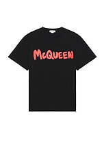 Alexander McQueen Logo T-shirt in Black & Red, view 1, click to view large image.