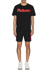 Alexander McQueen Logo T-shirt in Black & Red, view 4, click to view large image.