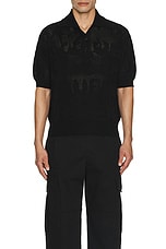 Alexander McQueen Short Sleeve Polo in Black, view 4, click to view large image.