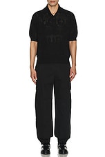 Alexander McQueen Short Sleeve Polo in Black, view 5, click to view large image.