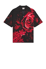 Alexander McQueen Dropped Shoulder Shirt in Black & Red, view 1, click to view large image.