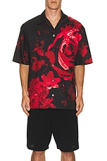 Alexander McQueen Dropped Shoulder Shirt in Black & Red, view 3, click to view large image.