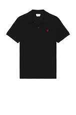 Alexander McQueen Oversized Polo in Black Washed, view 1, click to view large image.