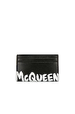 Alexander McQueen Card Holder in Black & White, view 1, click to view large image.
