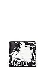 Alexander McQueen Billfold Wallet in Black & White, view 1, click to view large image.