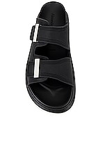 Alexander McQueen Sandal in Black & Silver, view 4, click to view large image.