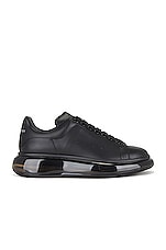 Alexander McQueen Leather Sneaker in Black, view 1, click to view large image.