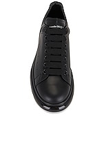Alexander McQueen Leather Sneaker in Black, view 4, click to view large image.