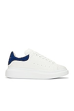 Alexander McQueen Sneaker in White & Paris Blue, view 1, click to view large image.
