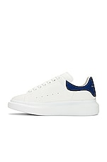 Alexander McQueen Sneaker in White & Paris Blue, view 5, click to view large image.