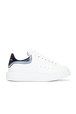 Alexander McQueen Oversized Sneaker in White, Black, & Silver, view 1, click to view large image.