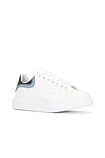 Alexander McQueen Oversized Sneaker in White, Black, & Silver, view 2, click to view large image.