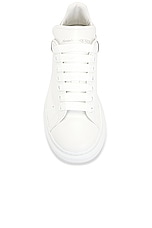 Alexander McQueen Oversized Sneaker in White, Black, & Silver, view 4, click to view large image.