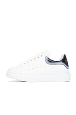 Alexander McQueen Oversized Sneaker in White, Black, & Silver, view 5, click to view large image.