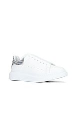 Alexander McQueen Oversized Sneaker in White & Silver, view 2, click to view large image.