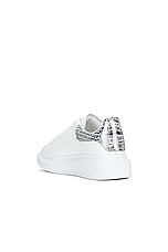Alexander McQueen Oversized Sneaker in White & Silver, view 3, click to view large image.