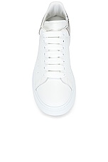 Alexander McQueen Oversized Sneaker in White & Silver, view 4, click to view large image.
