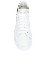 Alexander McQueen Oversized Sneaker in White, Ruby Red, & Silver, view 4, click to view large image.