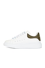 Alexander McQueen Oversized Sneaker in White & Khaki, view 5, click to view large image.