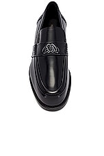 Alexander McQueen Leather Shoe in Black, view 4, click to view large image.