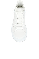 Alexander McQueen Oversized Sneaker in White & Paradise Blue, view 4, click to view large image.