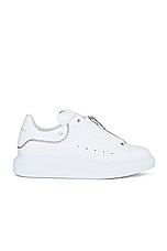 Alexander McQueen Oversized Sneaker in White & Silver, view 1, click to view large image.