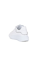 Alexander McQueen Oversized Sneaker in White & Silver, view 3, click to view large image.