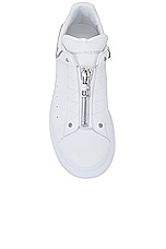 Alexander McQueen Oversized Sneaker in White & Silver, view 4, click to view large image.