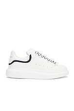Alexander McQueen Low Top Sneaker in White & Navy, view 1, click to view large image.