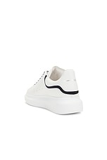 Alexander McQueen Low Top Sneaker in White & Navy, view 3, click to view large image.