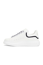 Alexander McQueen Low Top Sneaker in White & Navy, view 5, click to view large image.