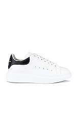 Alexander McQueen Sneaker in White & Black, view 1, click to view large image.