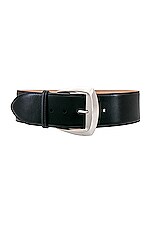 Alexander McQueen Geometric Buckle Belt in Black, view 1, click to view large image.