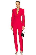 Alexander McQueen All in One Jumpsuit in Lust Red, view 1, click to view large image.