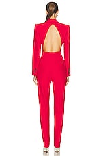 Alexander McQueen All in One Jumpsuit in Lust Red, view 3, click to view large image.