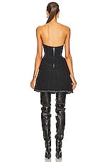 Alexander McQueen Denim Mini Dress in Black, view 4, click to view large image.