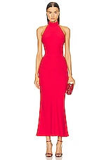 Alexander McQueen Sleeveless Evening Dress in Lust Red, view 1, click to view large image.