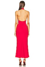 Alexander McQueen Sleeveless Evening Dress in Lust Red, view 3, click to view large image.