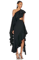 Alexander McQueen Day Dress in Black, view 2, click to view large image.