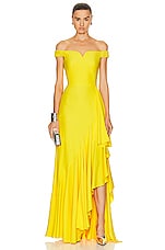 Alexander McQueen Evening Dress in Bright Yellow, view 1, click to view large image.