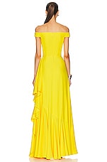 Alexander McQueen Evening Dress in Bright Yellow, view 4, click to view large image.