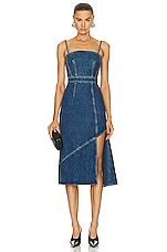 Alexander McQueen Denim Dress in Blue Stone Wash, view 1, click to view large image.