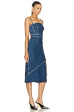 Alexander McQueen Denim Dress in Blue Stone Wash, view 2, click to view large image.