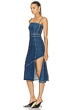 Alexander McQueen Denim Dress in Blue Stone Wash, view 3, click to view large image.
